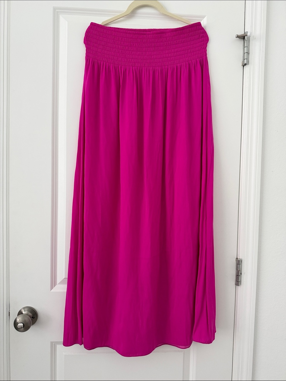 Lilly Pulitzer Fuchsia Maxi Skirt with Smocked Waist